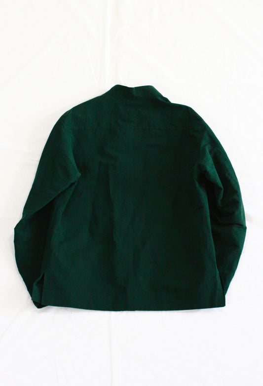 AURALEE / HIGH DENSITY FINX LINEN WEATHER SHIRT BLOUSON・DARK GREEN・A24SS01LW