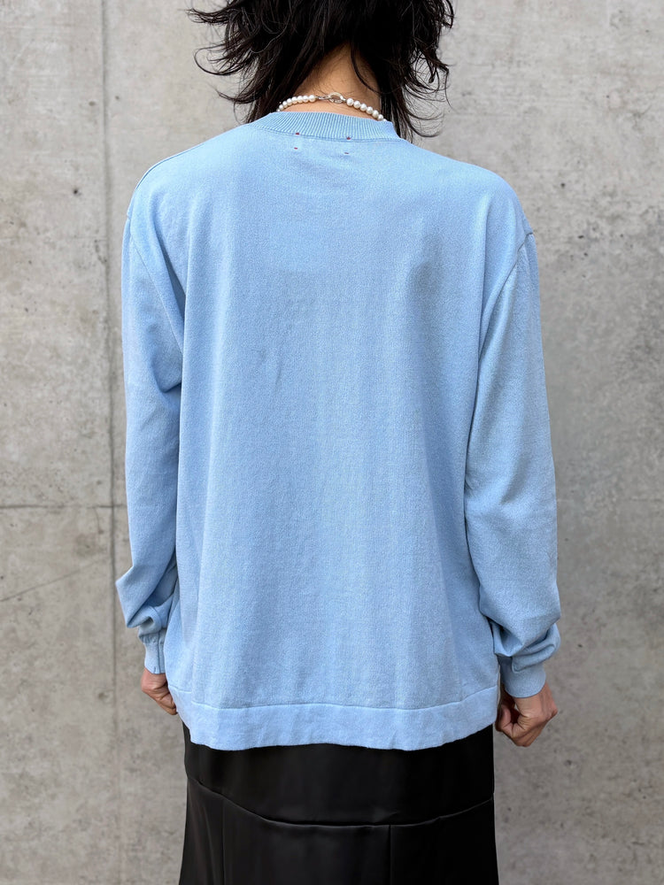 MEYAME / COTTON KNIT LONG SLEEVE TEE / SKY / MEY-2304