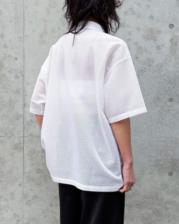 08sircus / Sheer waffle over shirts / White / S26SS-CS06