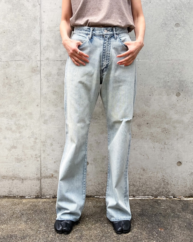 AURALEE / FADED SELVEDGE LIGHT DENIM PANTS / LIGHT INDIGO / A25P05DE