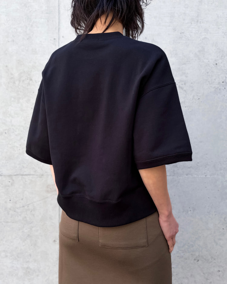 SLOANE / コットン裏毛 半袖ショート丈スウェット / BLACK / SL10S-T1134