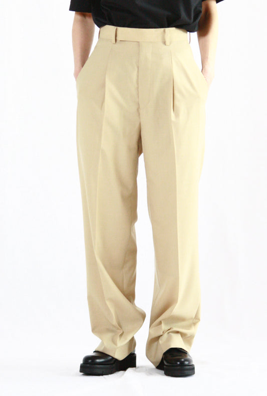 AURALEE / SUPER FINE TROPICAL WOOL SLACKS・TOP BEIGE・A24SP06WT