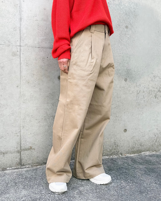 THE SHINZONE / COTTON TWILL WIDE PANTS / BEIGE / 26SMSPA07