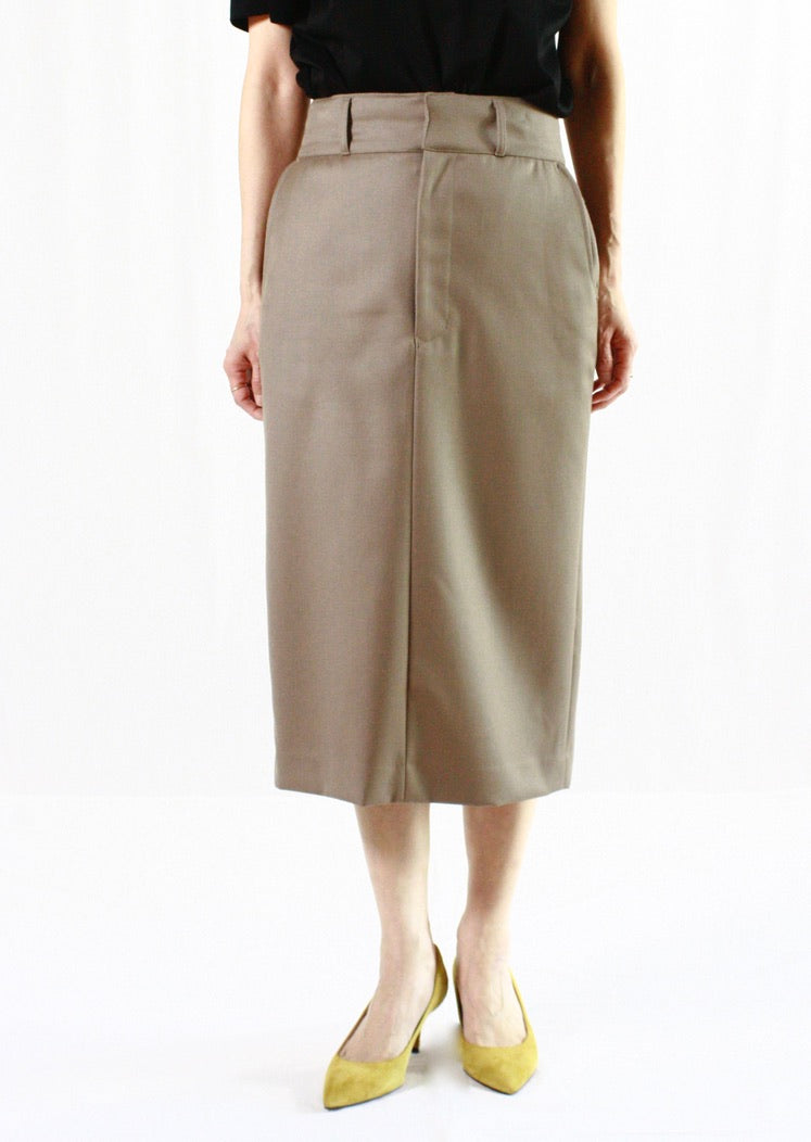 FARAH / Side Adjustable Tight Skirts・Beige・FR0302-W4013