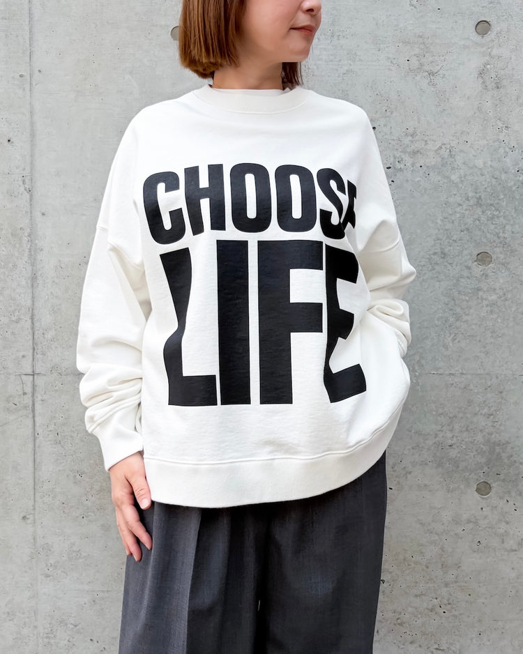 KATHARINE HAMNETT / ORGANIC SLOGAN PULLOVER / WHITE / TKH-SW-01