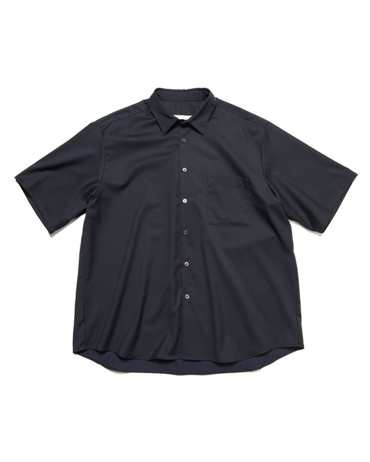 SOPHNET. / SUMMER STRETCH WOOL S/S SHIRT / NAVY / SOPH-250017