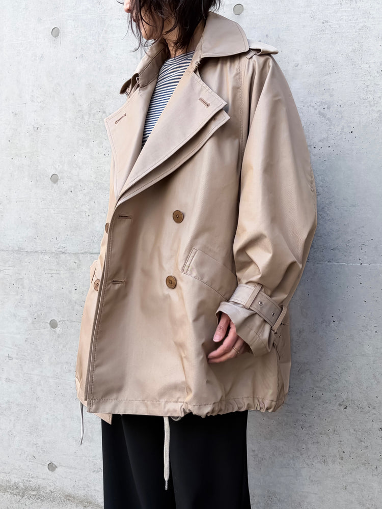 08sircus / Giza cotton short trench coat / Beige / S26SS-OT04