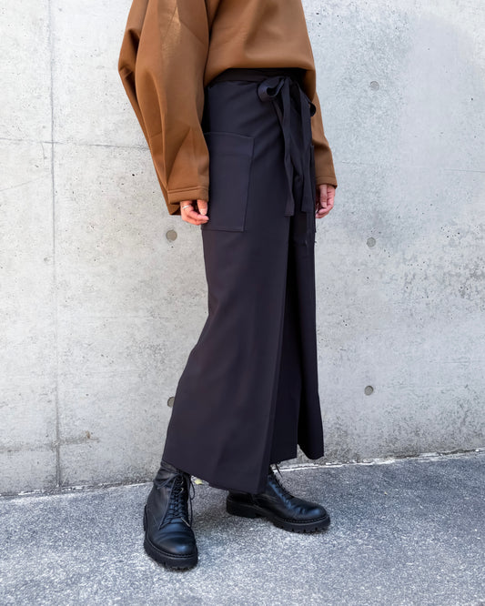 COGTHEBIGSMOKE / MINA DOUBLE WRAP SKIRT / BLACK
