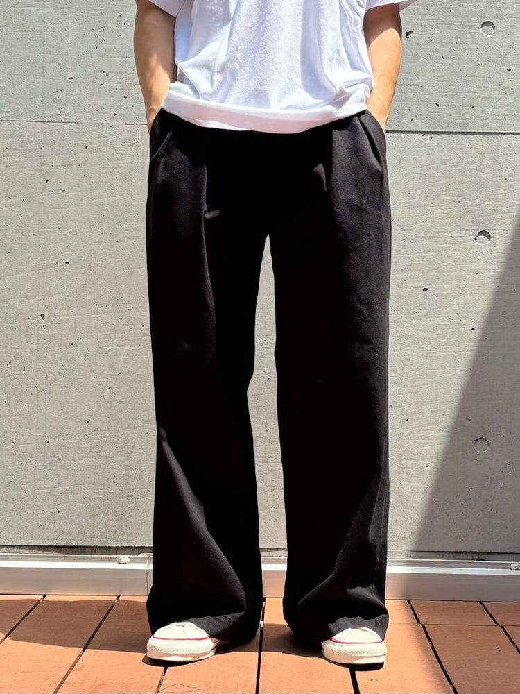 DAIRIKU / "Wide" Two Tuck Chino Pants / Black / 26AW-CP04