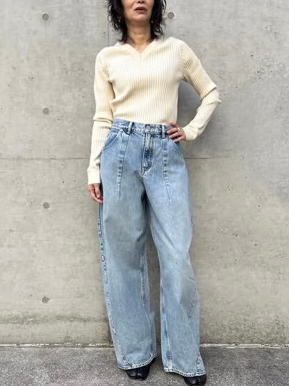 CLANE / COCOON BULKY DENIM PANTS / BLUE / 10111-7043