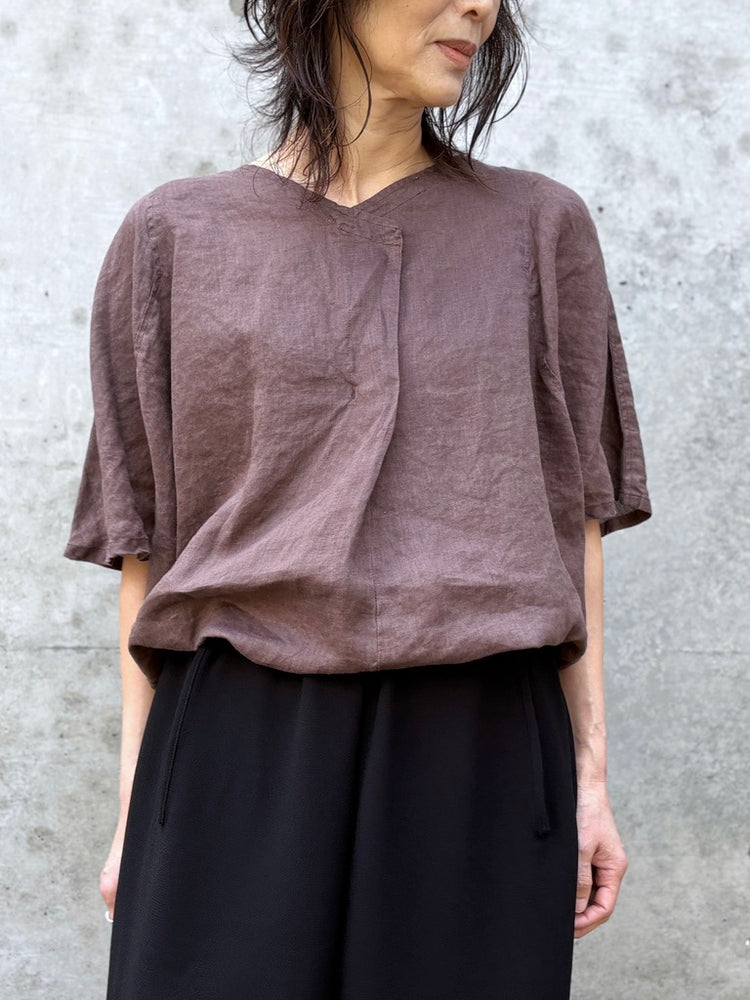 DU TANGO / リネンスモッグシャツ / BROWN / DS-0261