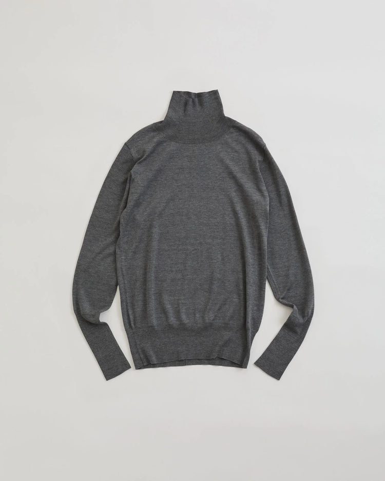 THE SHINZONE / COTTON SILK HIGH NECK KNIT / GRAY / 24AMSNI10