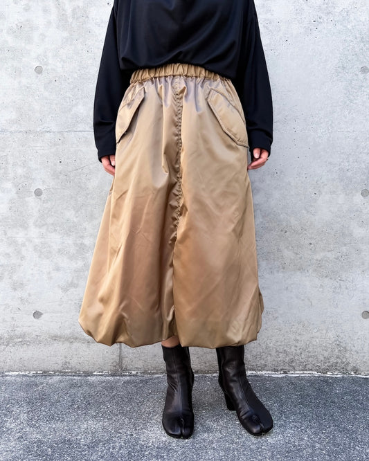 noir kei ninomiya / ナイロンツイルバルーンスカート / BEIGE /  3A-S021