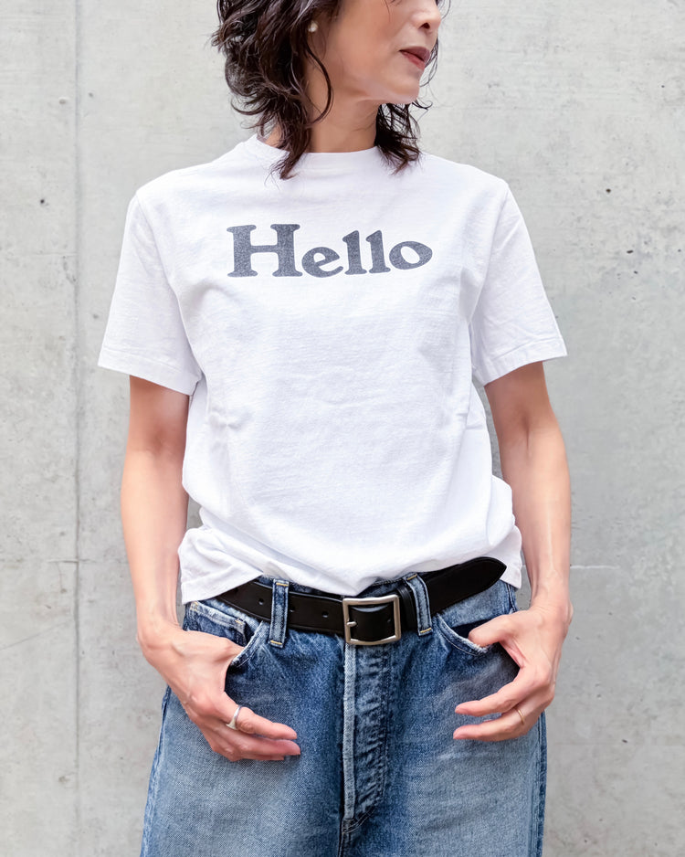 MADISONBLUE / HELLO CREW NECK TEE / WHITE / MB000-7001