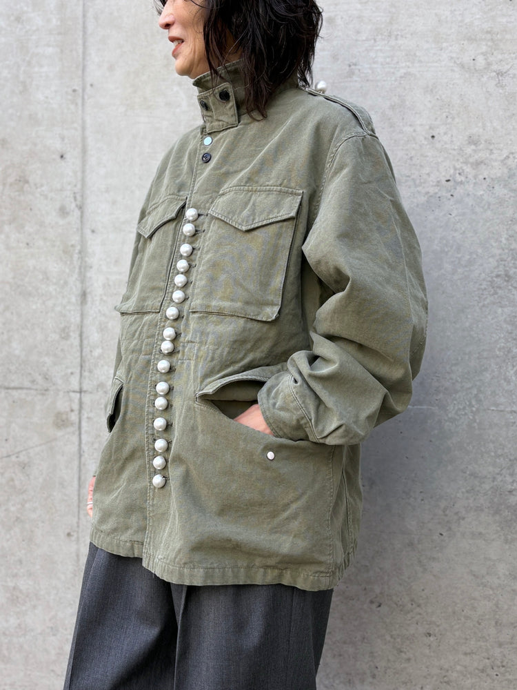 CINOH / PEARL BUTTON M-43 FIELD JACKET / KHAKI  / E21-005