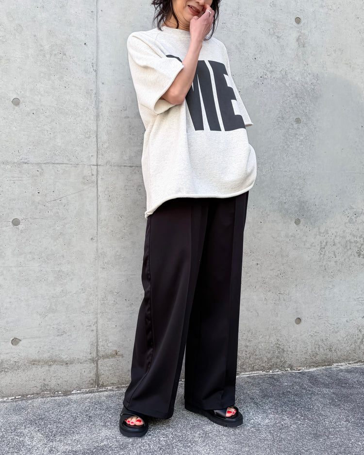 KATHARINE HAMNETT / OG/CUT OFF HARF SLEEVDE SWEAT / L.GRAY / THSW-03A