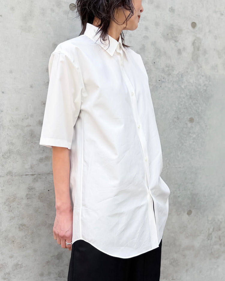AURALEE / WASHED FINX TWILL HALF SLEEVED SHIRT / WHITE / A26SS05TN