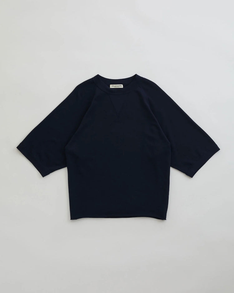 THE SHINZONE / INLAYED HALF SLEEVE TEE / NAVY / 25SMSCU03