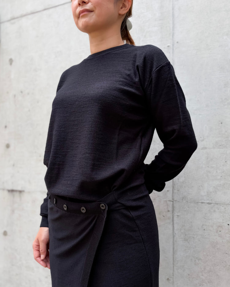 LEMAIRE / メリノウールブレンドのボタンドレス / BLACK / DR1180LK1063