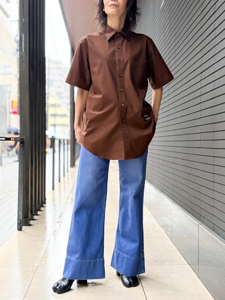 MADISONBLUE / TRANE H/S SHIRT TYPEWRITER / BROWN / MB261-5012