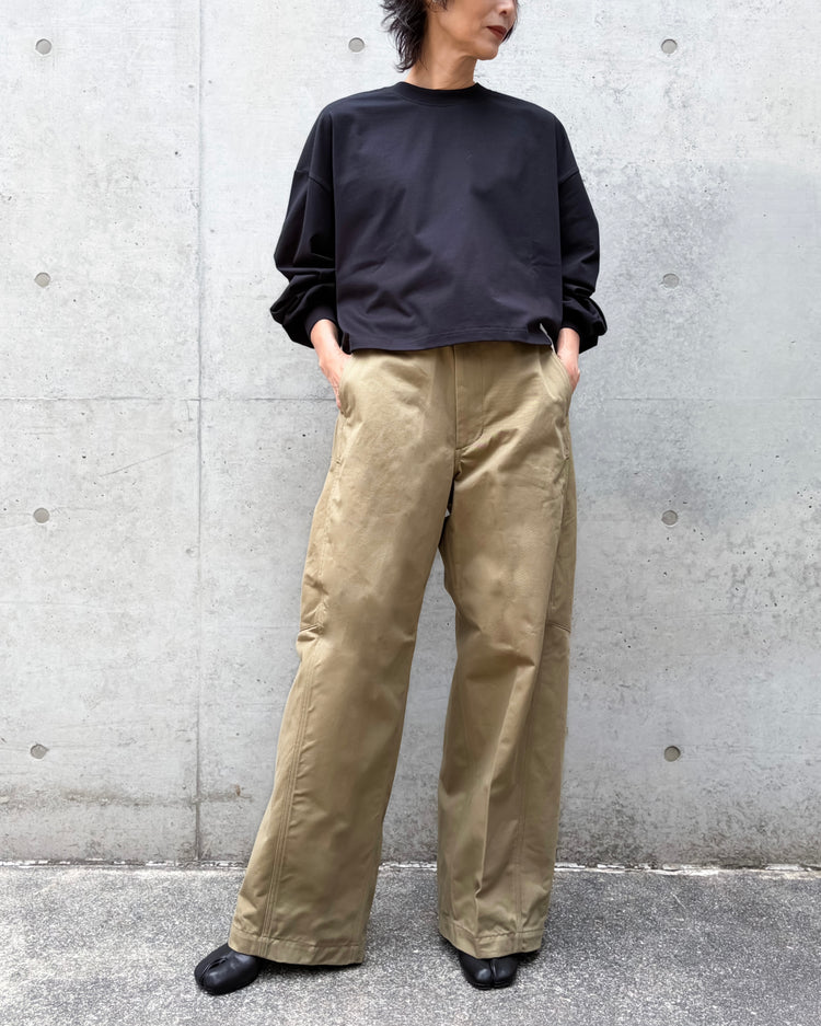 HYKE / CROPPED LONG-SLV TEE BIG FIT(6.5oz) / BLACK / 12454
