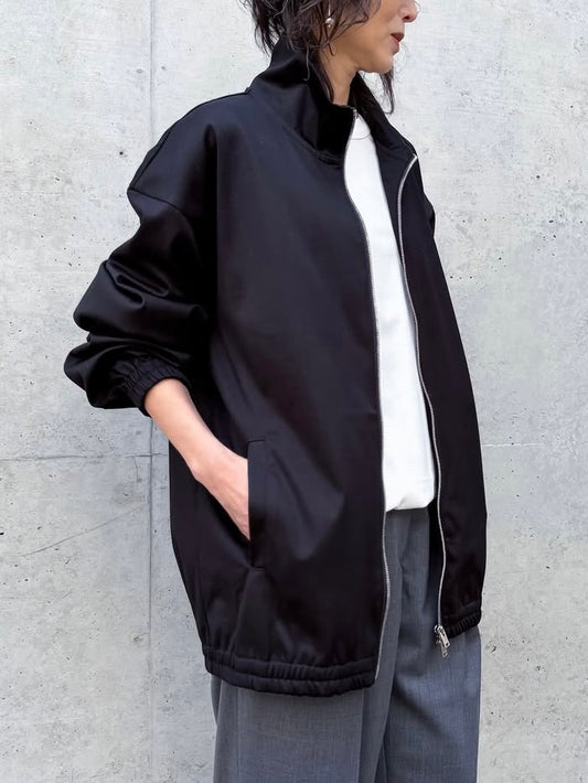 CINOH / REFINA ZIP BLOUSON / BLACK / E-21-319