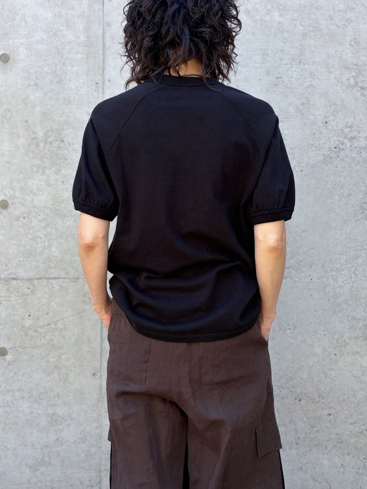 SOPHIE TALKS ABOUT THE WEATHER / VネックリンガーTシャツ / BLACK / COM-26S-CU06