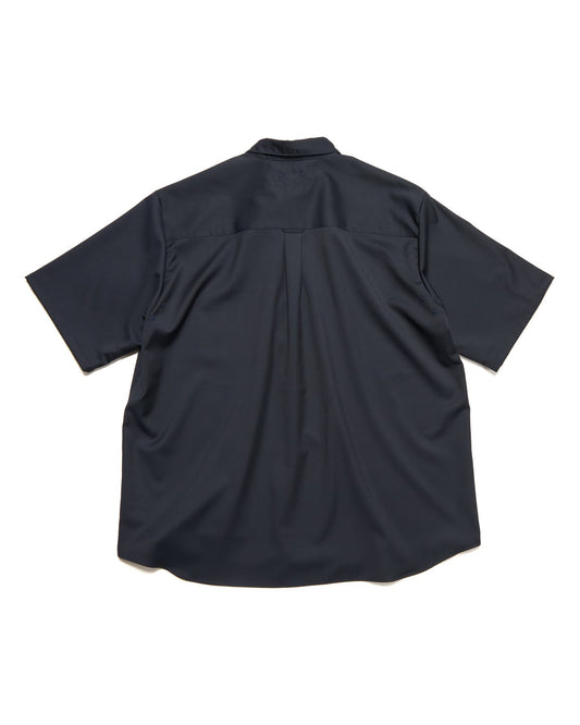 SOPHNET. / SUMMER STRETCH WOOL S/S SHIRT / NAVY / SOPH-250017