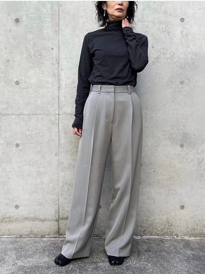 CLANE / 2WAY TUCK STRAIGHT PANTS / GRAY / 10110-7033