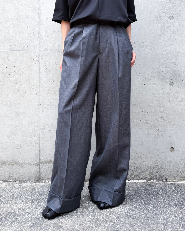 JUNYA WATANABE / ウールサージ ワイドパンツ / GRAY / JR-P024