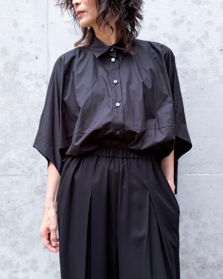 ENFÖLD / DRAPE HEXAGON SKIRTD / BLACK / 300JA230-0611