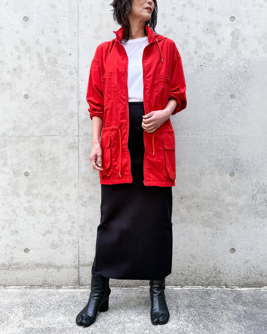 AURALEE / SUPER FINE COTTON LAWN HOODED BLOUSON / RED / A26SB01CL