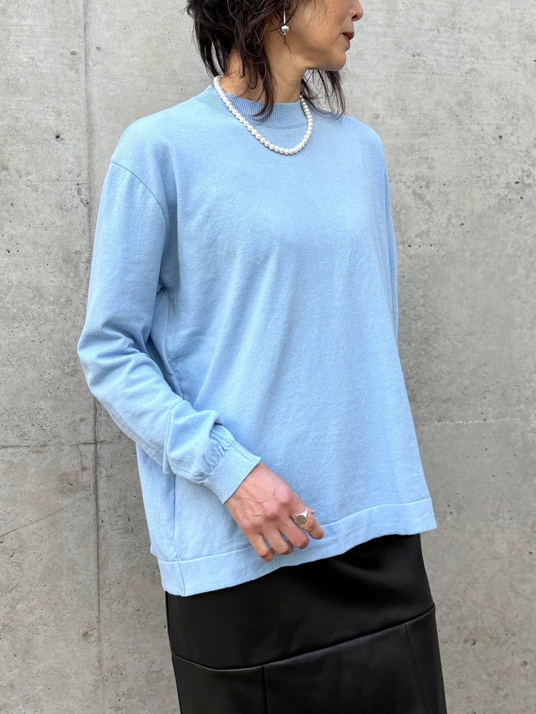 MEYAME / COTTON KNIT LONG SLEEVE TEE / SKY / MEY-2304
