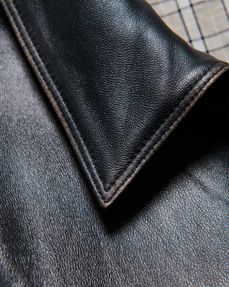 uniform experiment / LEATHER CAR COAT / BLACK / UE-252000