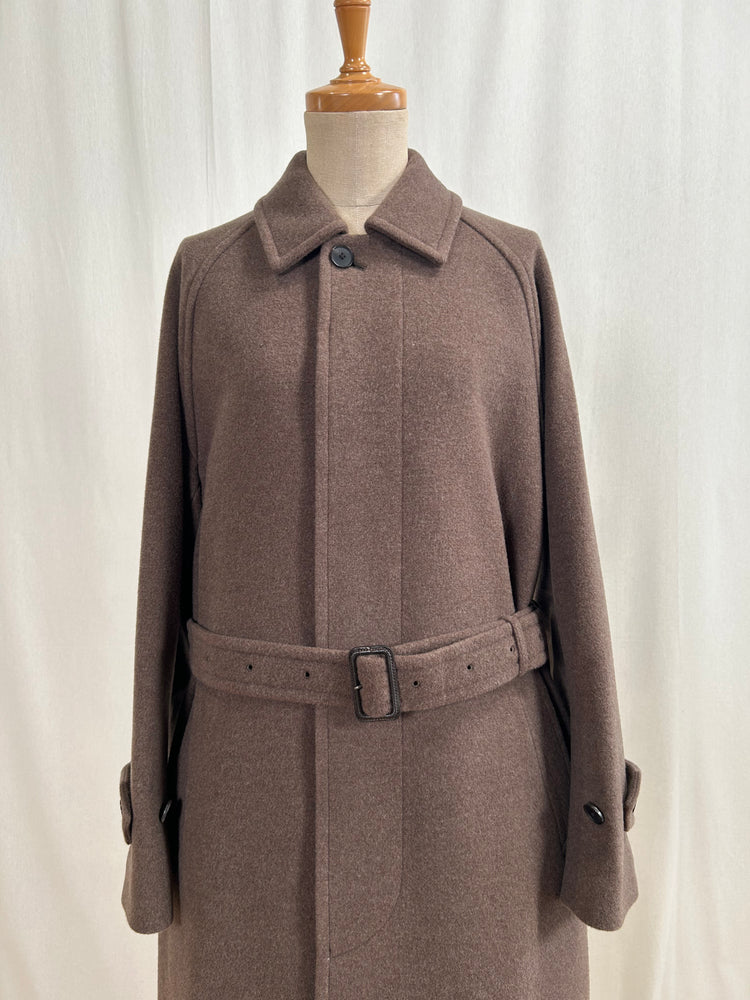 AURALEE / SUPER FINE WOOL MOSSER SOUTIEN COLLAR COAT / TOP BROWN