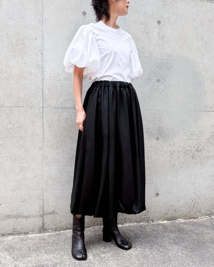 noir kei ninomiya / ウールウエストゴム バルーンスカート / BLACK /  3R-S012
