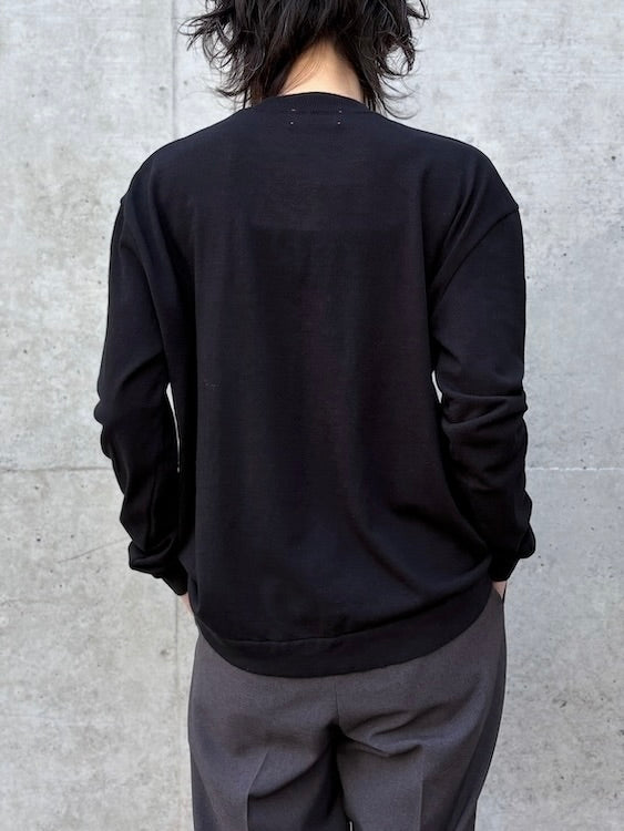 MEYAME / COTTON KNIT LONG SLEEVE TEE / BLACK / MEY-2304