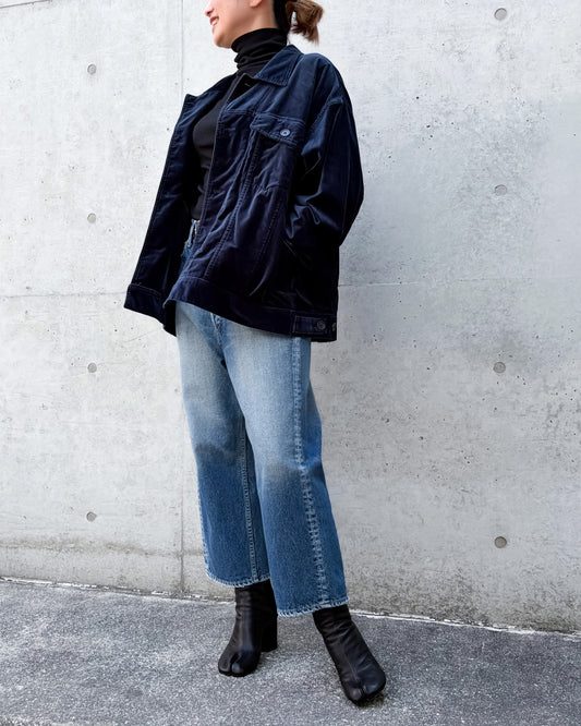 KATHARINE HAMNETT / OG/VELVET TRACKERS JACKET/ NAVY  / 26A-KHSB-01