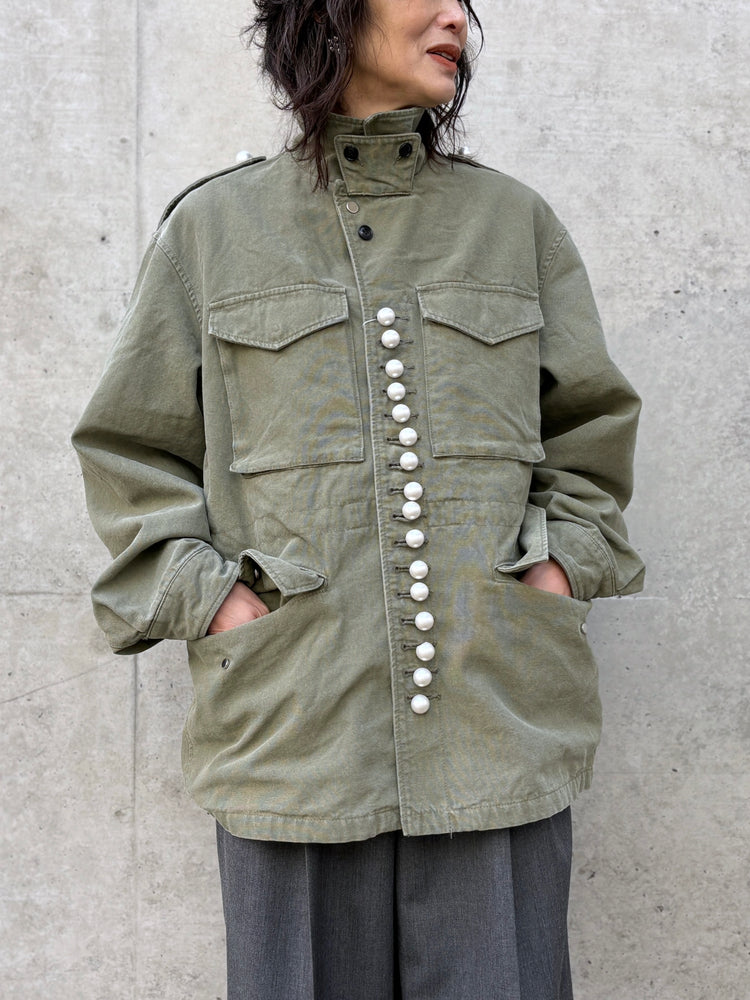 CINOH / PEARL BUTTON M-43 FIELD JACKET / KHAKI  / E21-005