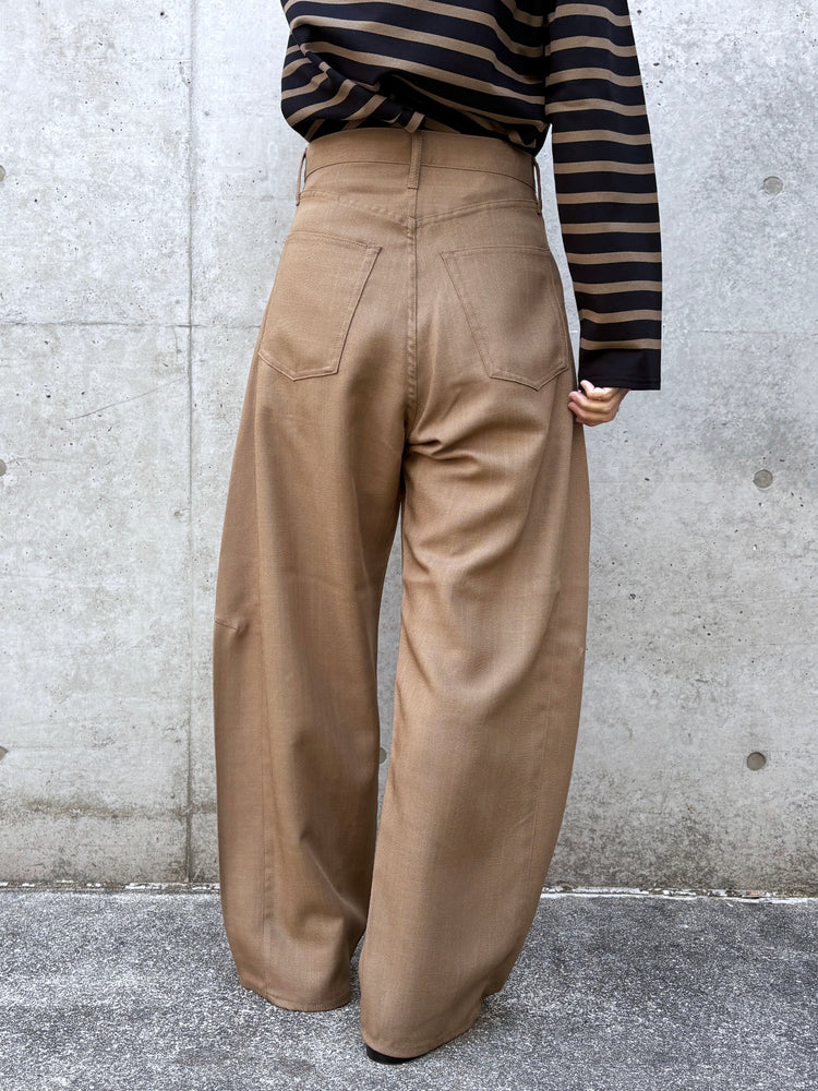 HYKE / OXFORD BARREL LEG JEANS / BEIGE / 13387