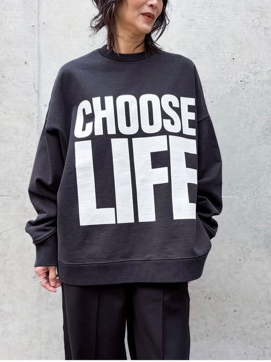 KATHARINE HAMNETT / SLOGAN PULLOVER / BLACK / TKH-SW-01