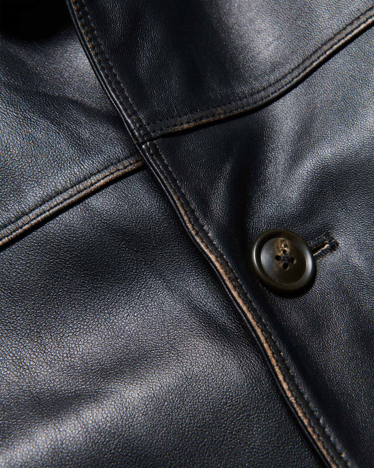 uniform experiment / LEATHER CAR COAT / BLACK / UE-252000