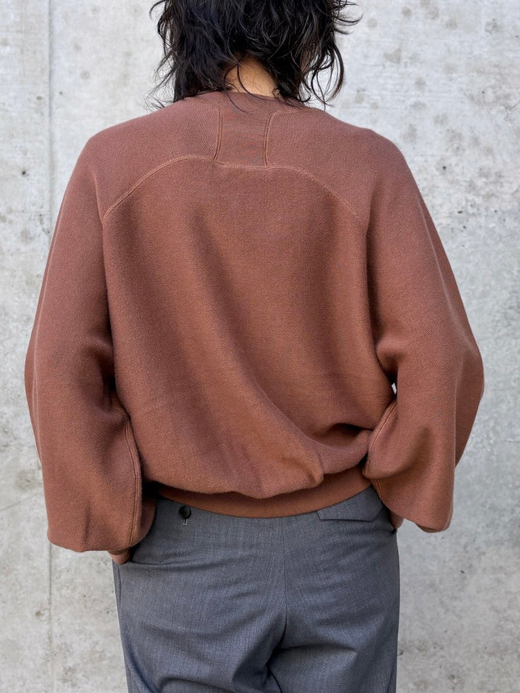 GALERIE VIE / コットンナイロンスエットニット クルーネックプルオーバー / BROWN / 23026102010