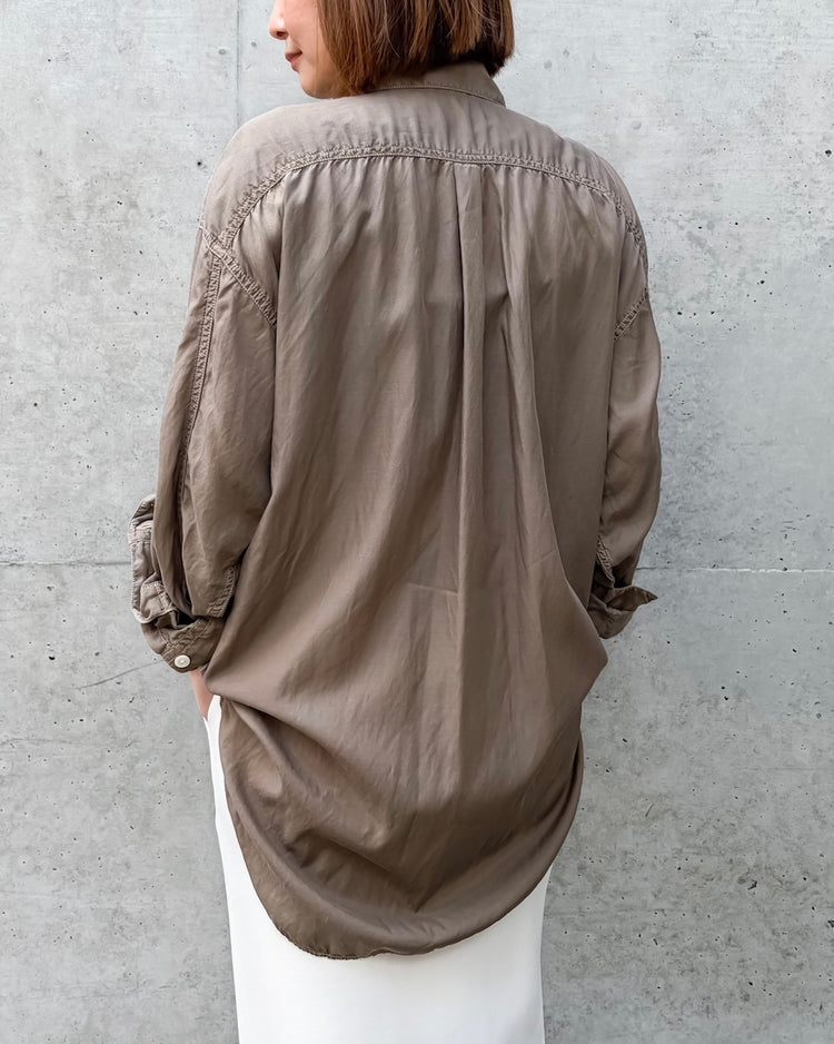 KATHARINE HAMNETT / PARACHUTE LONG TAIL SHIRT / MOCA / TKH-S90