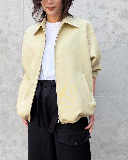 AURALEE / WOOL KID MOHAIR HOPSACK ZIP BLOUSON / DUSTY BEIGE / A26SB03MH