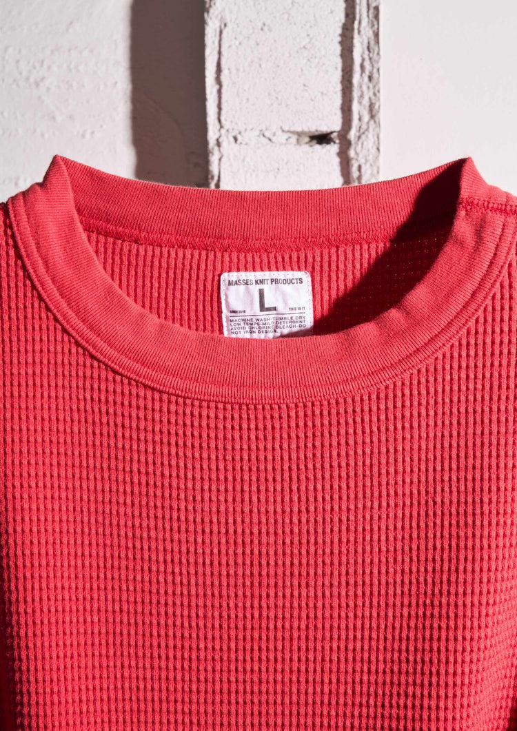 MASSES / WAFFLE SWEAT CREW / RED