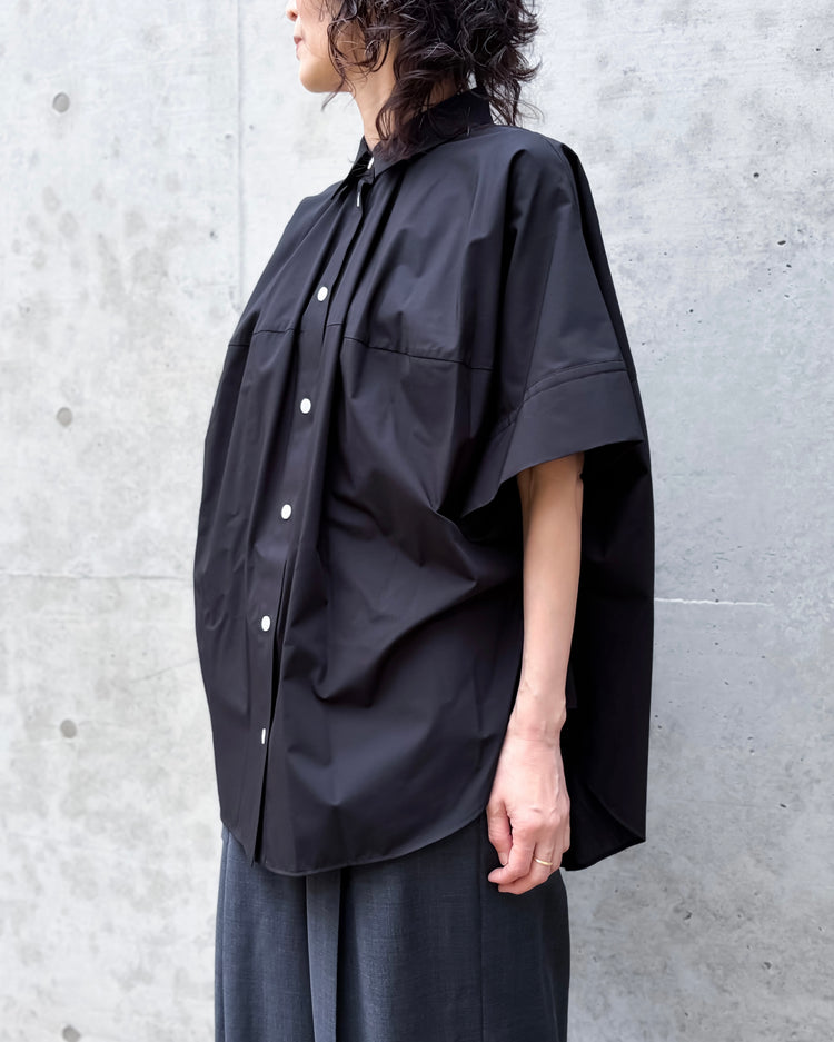 någonstans / drape shirt / black / 470JS430-1121