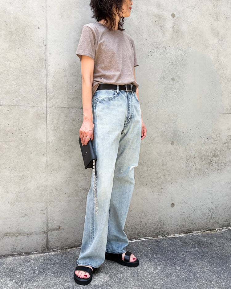 AURALEE / SEAMLESS CREW NECK TEE / T.BROWN / A00T04ST