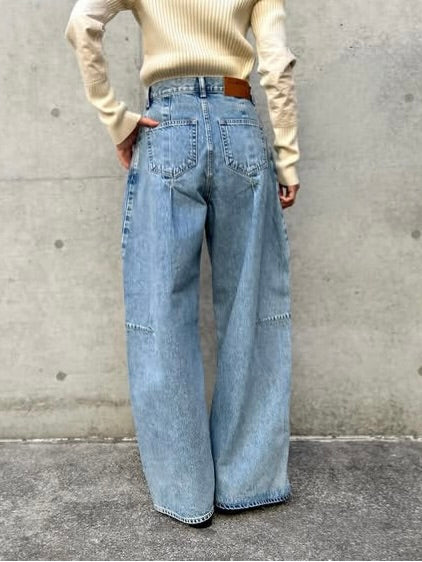 CLANE / COCOON BULKY DENIM PANTS / BLUE / 10111-7043