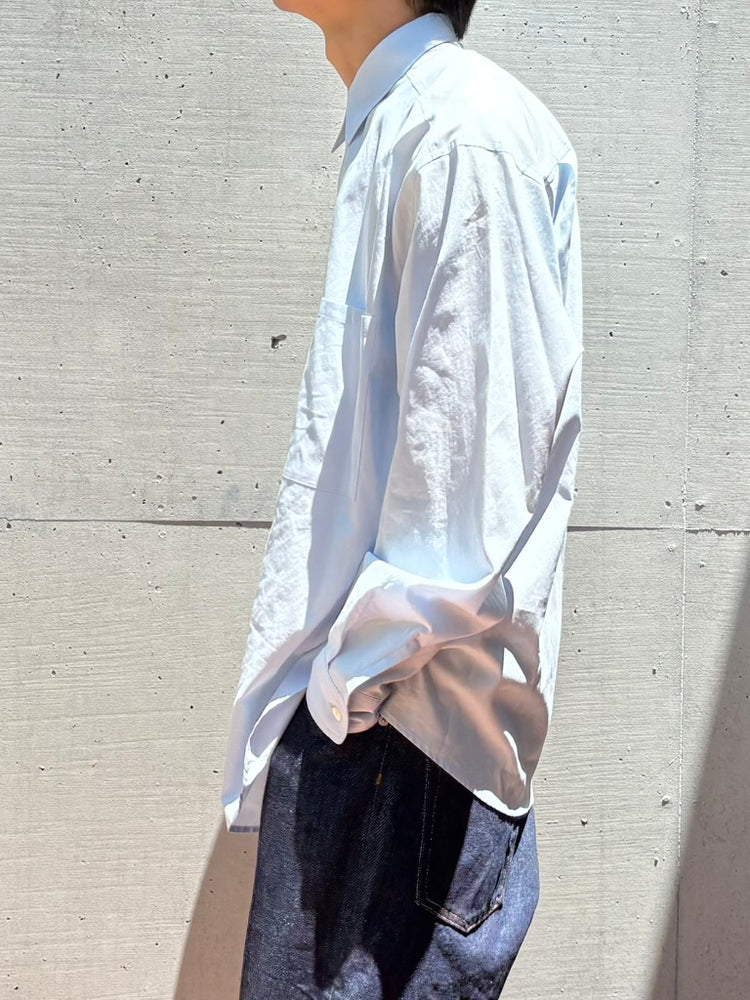 AURALEE / WASHED FINX TWILL BIG SHIRT / LIGHT BLUE / A26AS02TN